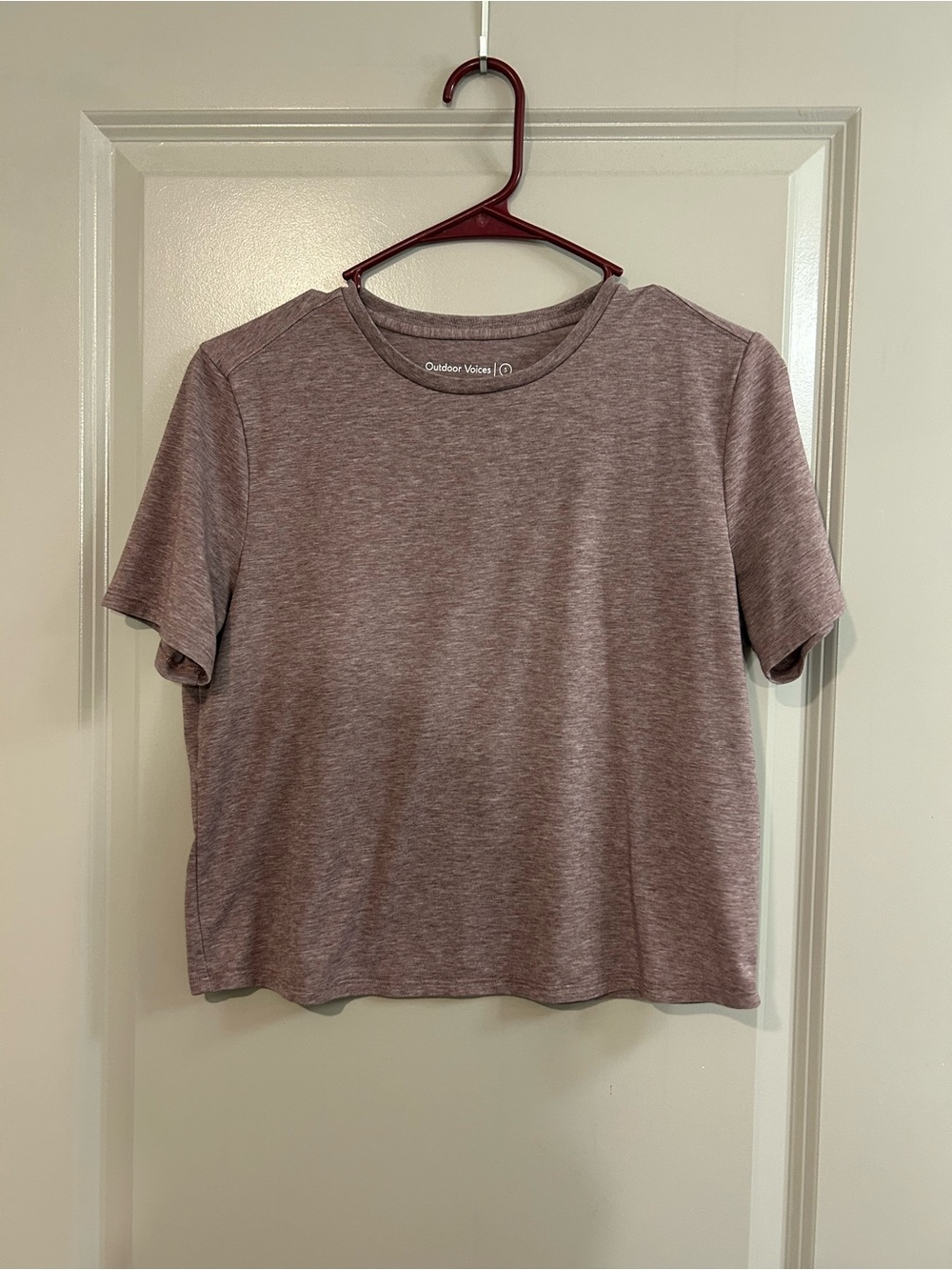 Outdoor Voices Short Sleeve Tee in Heather Mauve
